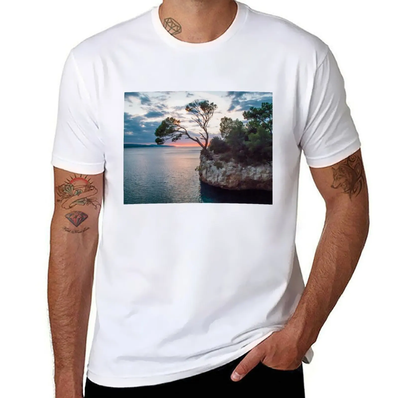 

Sunset at Brela T-Shirt t shirts for man graphic vintage funny t shirts dark humor T-Shirt
