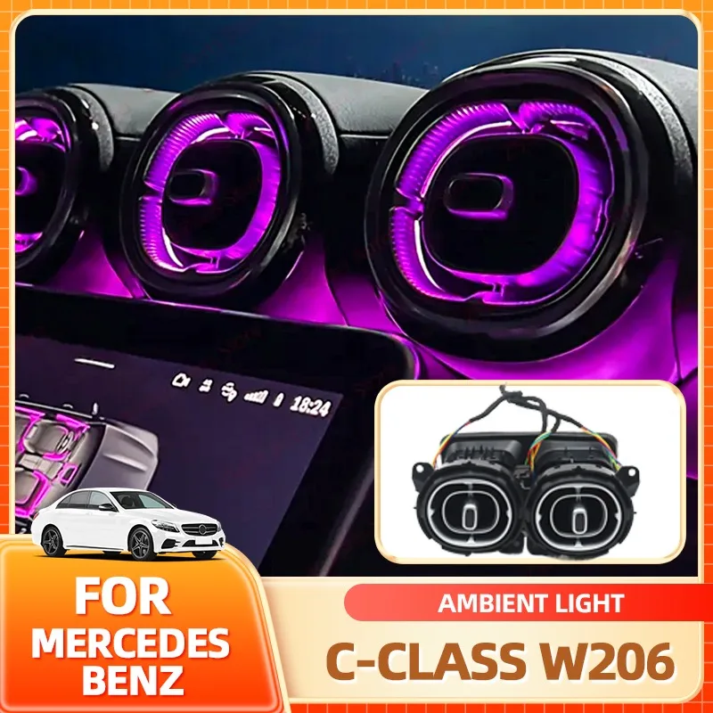 

Interior Mouldings 64 Colors For Mercedes Benz C-Class W206 Led Turbine Nozzle Ambient Light Air Vent Lamp New Outlet Turbo Inte