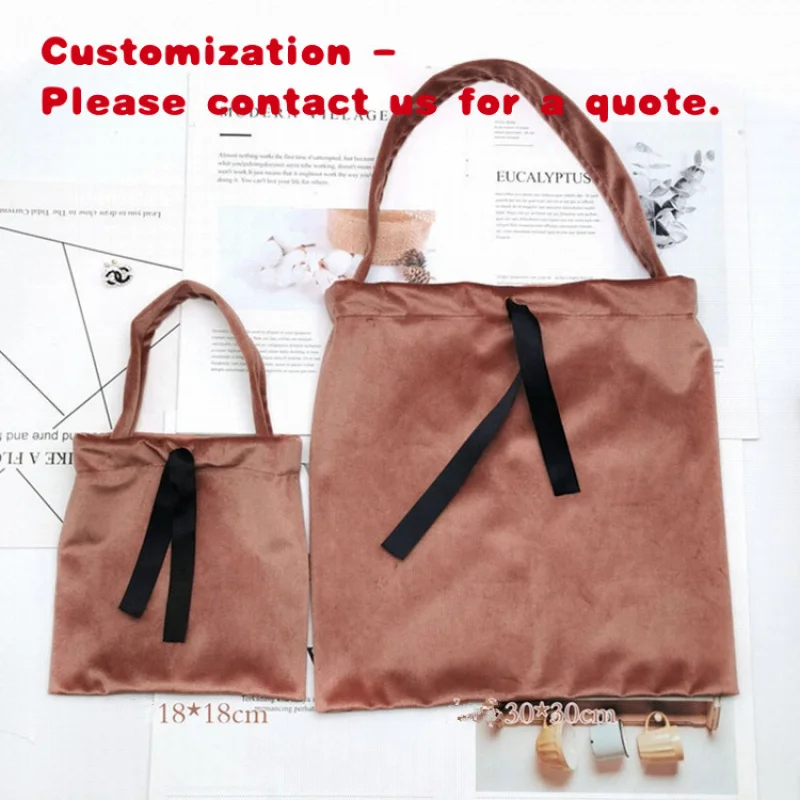 custom.Custom Velvet Tote Bag Pouches Velvet Shopping Pouch Velvet Handle Bag