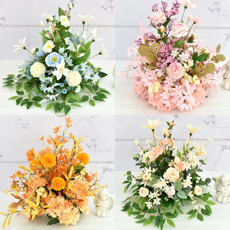 Flone 40/50cm Artificial Flowers Ball for Table Centerpieces Wedding Backdrop Floral Arrangement Party Decoration