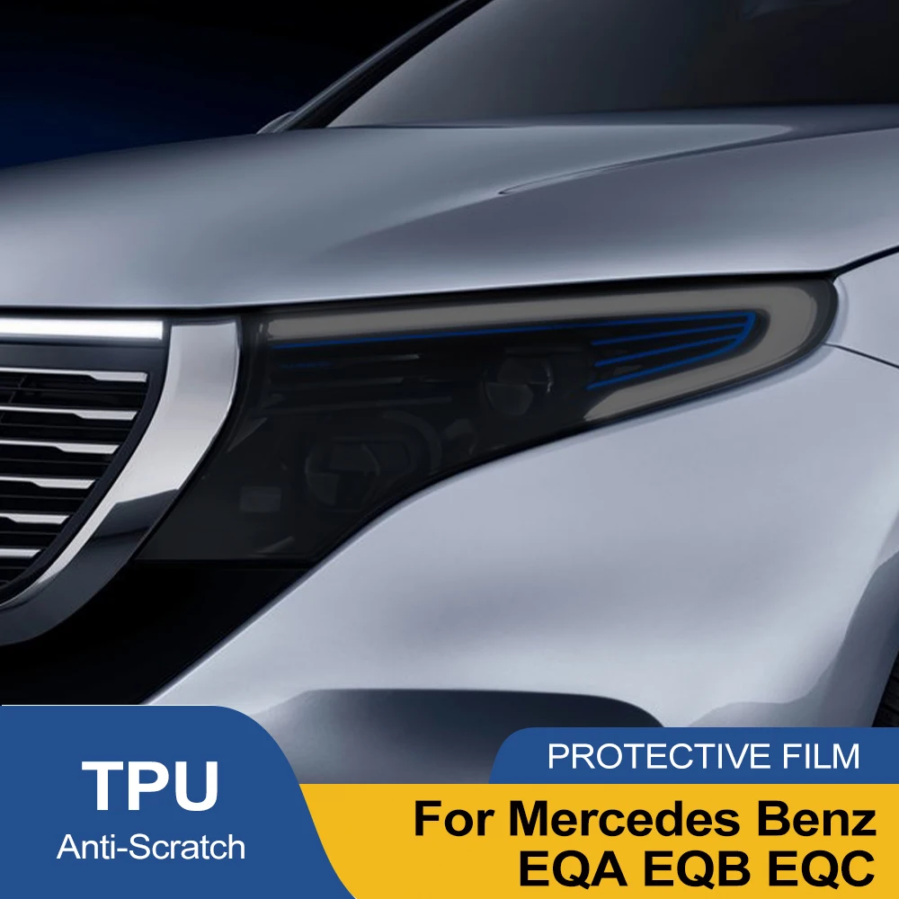 

Car Headlight Protective Film For Mercedes Benz EQA EQB EQC Smoke Black Pre Cut TPU PPF Anti-Scratch Vinyl Wrap Kit for Light