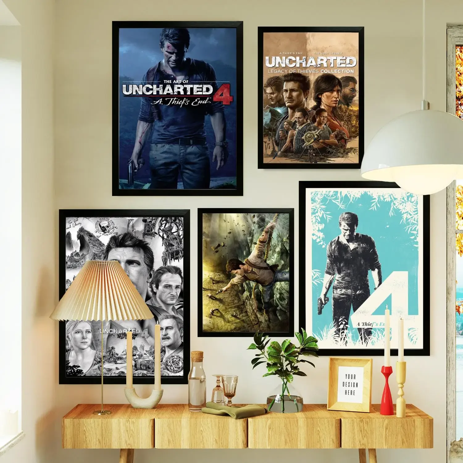 Uncharted 4 A Thief’s End Poster Prints Wall Art Canvas Painting Poster For Modern Family Living Room Home Decor