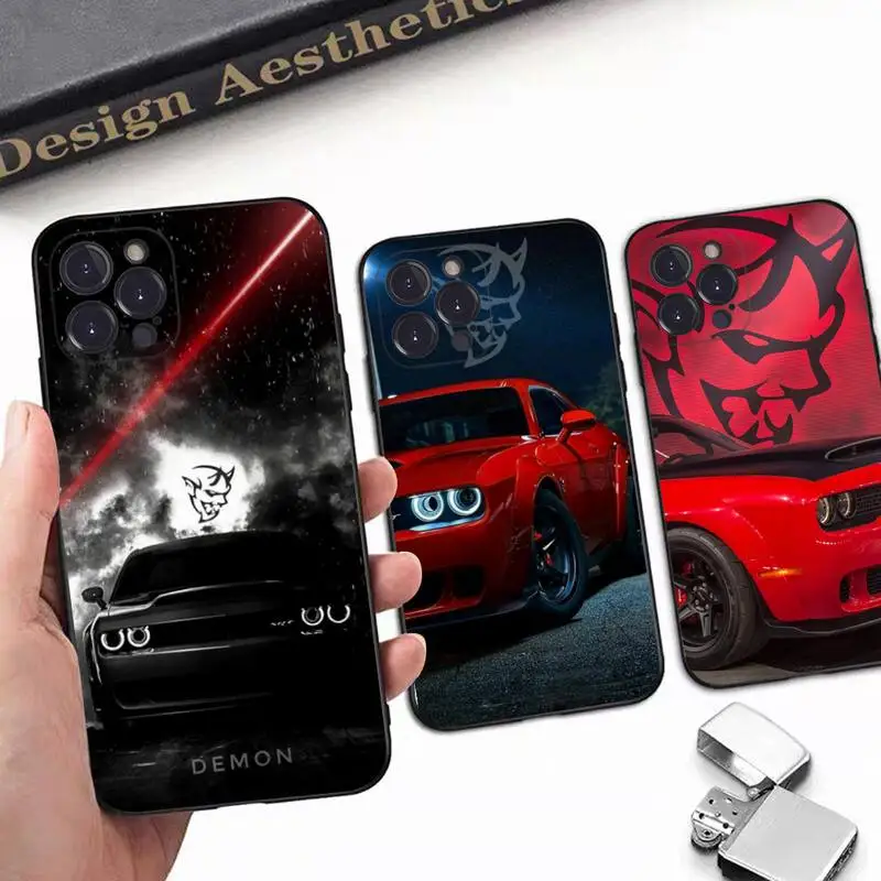 US classic legend Muscle Car Challenger Demon SRT Phone Case For iPhone 14 11 12 13 Mini Pro Max 8 7 6 6S Plus X SE 2020 XR XS