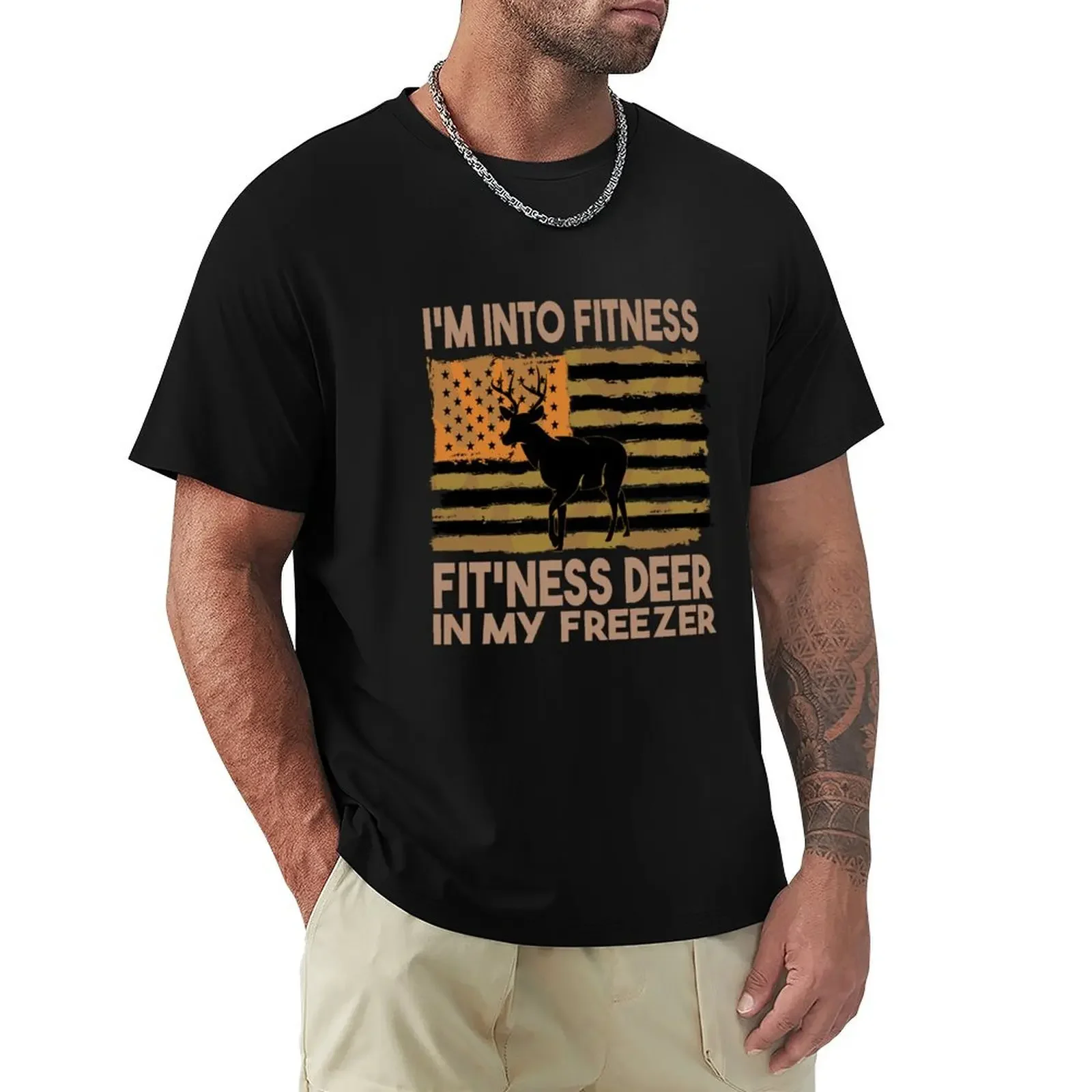 i'm into fitness fit'ness deer in my freezer T-Shirt oversized t shirt shirts graphic tees animal prinfor boys tshirts for men