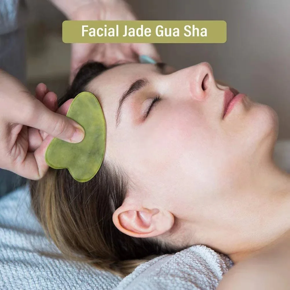 1PC Natural Jade Stone Gua Sha Board Massage Guasha Scraper Plate Face Beauty Health Massager Tools For Face Neck Back Skincare