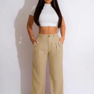 Women's straight straight cotton pants, draped pants, high waist, tailored pants, zipper fly, OL office, summer fashion 8 Main Sales Women's Tailoring Pants - №7