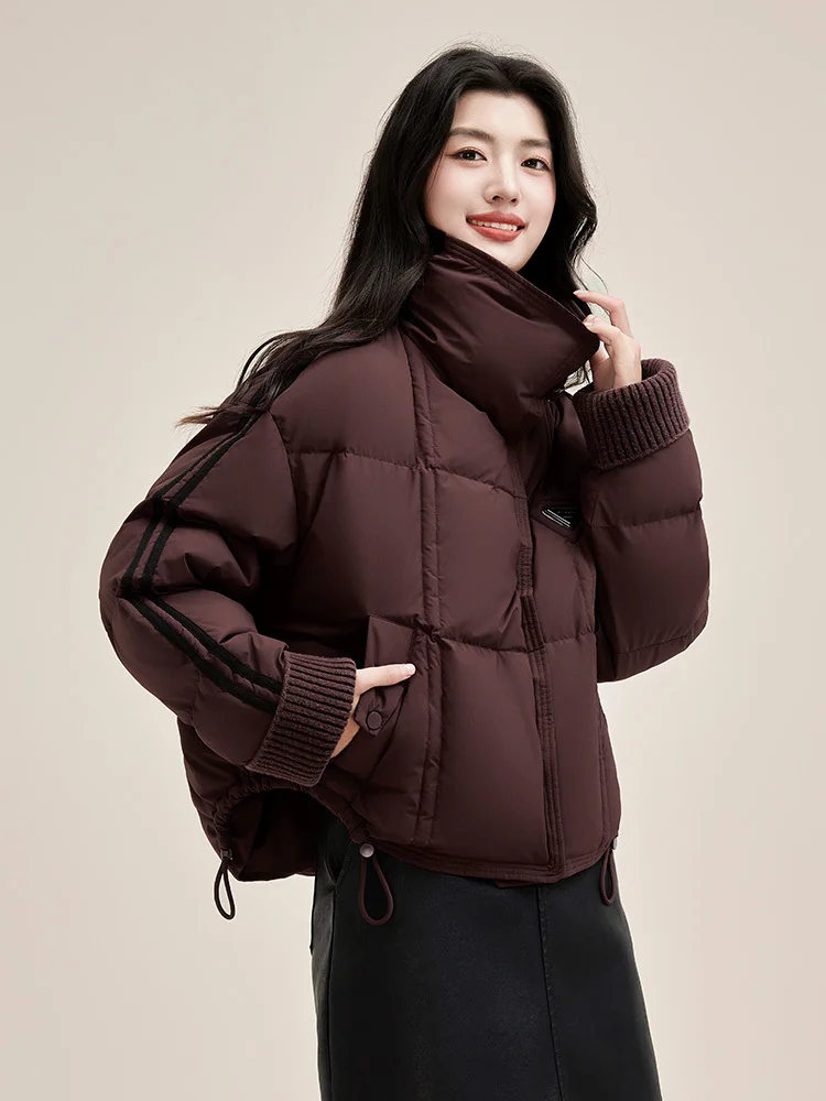 Autumn Winter 2024 New Down Jacket Women\'s Large Lapel Thick Fashion Long Sleeve Warm Casual White Duck Down Coat