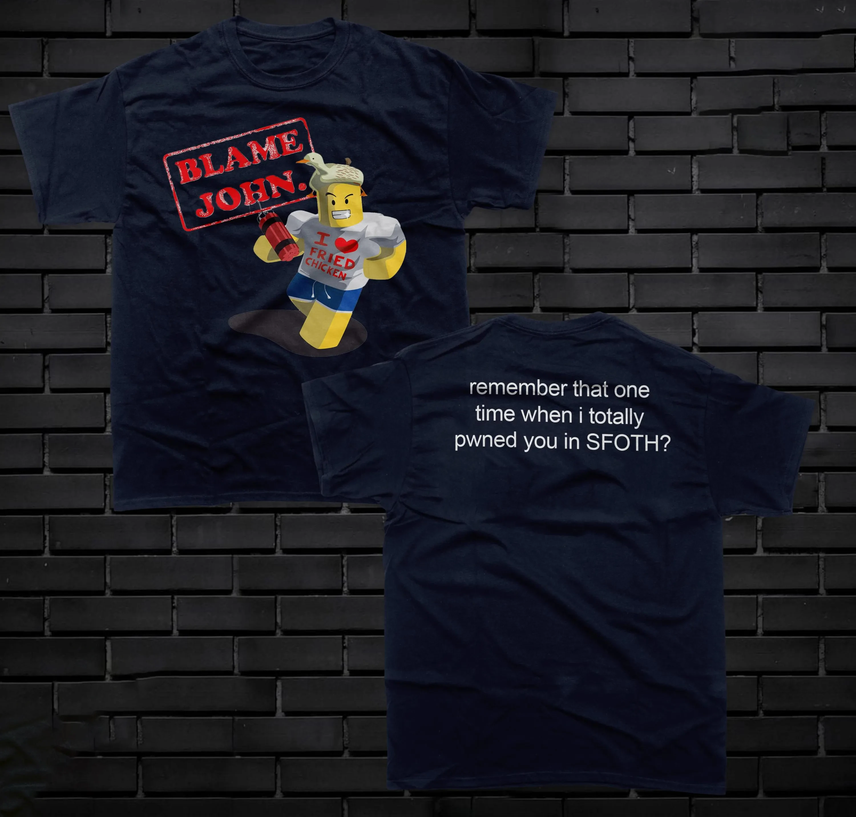 Blame John قميص كارتون مانغا تي شيرت للنساء والرجال كبير الحجم بأكمام قصيرة جون Gaming Blame ملابس عالية الجودة من الأمام والخلف