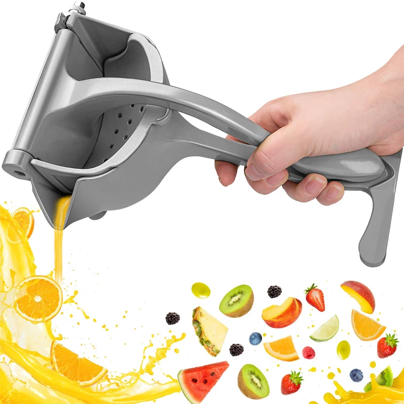 Premium Quality Metal Aluminum Alloy Easy Use Heavy Duty Single Hand Press Fruit Juicer Manual Lemon Lime Citrus Juice Squeezer