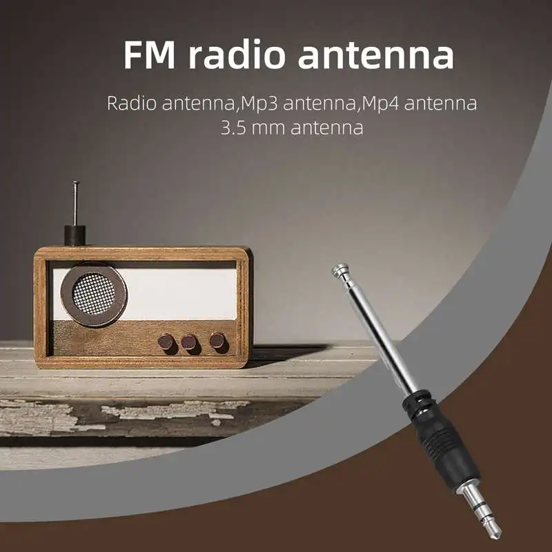 Радиоантенна 3,5 мм, 4 секции, телескопическая FM-антенна, радио для мобильного телефона, Mp3 Mp4 аудио оборудование