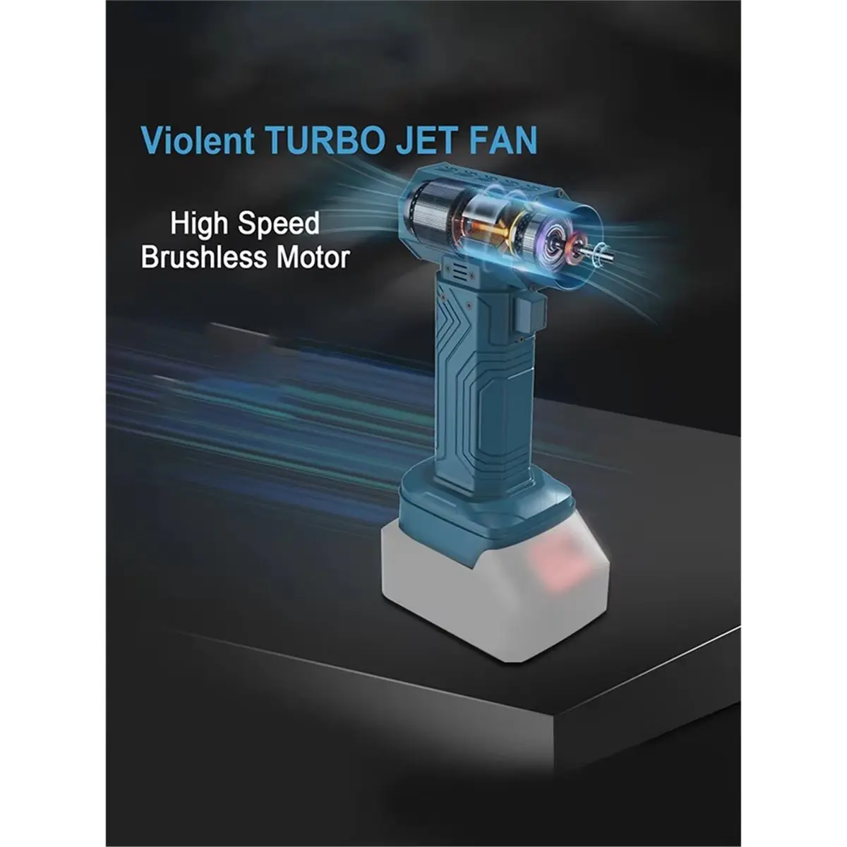 【Limited Offer】500W AirGun Fan 70M/S Handheld Ducted Turbofan Violent Blow Dryer Jet Fan for 21V Battery