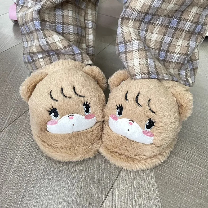 

Kawaii Mikko Slippers Home Furnishings Autumn And Winter Plush Slippers Indoor Cotton Genuine Shoes Animals Girl Xmas Gifts