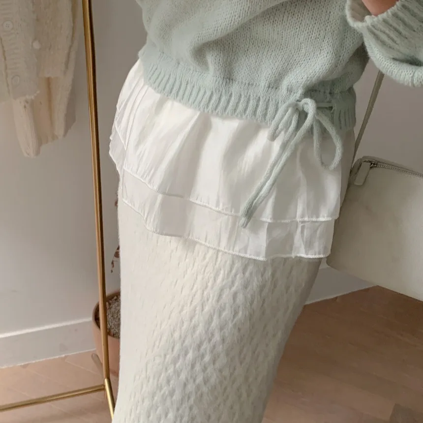 달콤한 니트 스웨터 브이넥 스플라이스 스커트 여성 패션 초봄 신상 다용도 탑 한국 스타일 캐주얼웨어