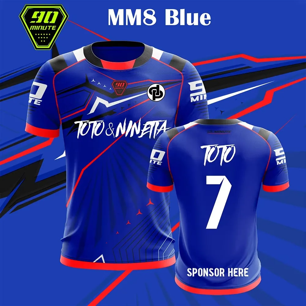 Summer New 90 Minutes Series MM8 Jerseys Men's Football T-shirts Outdoor Sports Breathable Quick-drying Tops Custom O-neck Tees