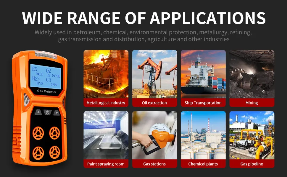 AIKESI ADKS-4 Penganalisis Gas Empat Dalam Satu Detektor Multi Gas Genggam Portabel Kustomisasi Deteksi Gas CO H2S O2 Mudah Terbakar