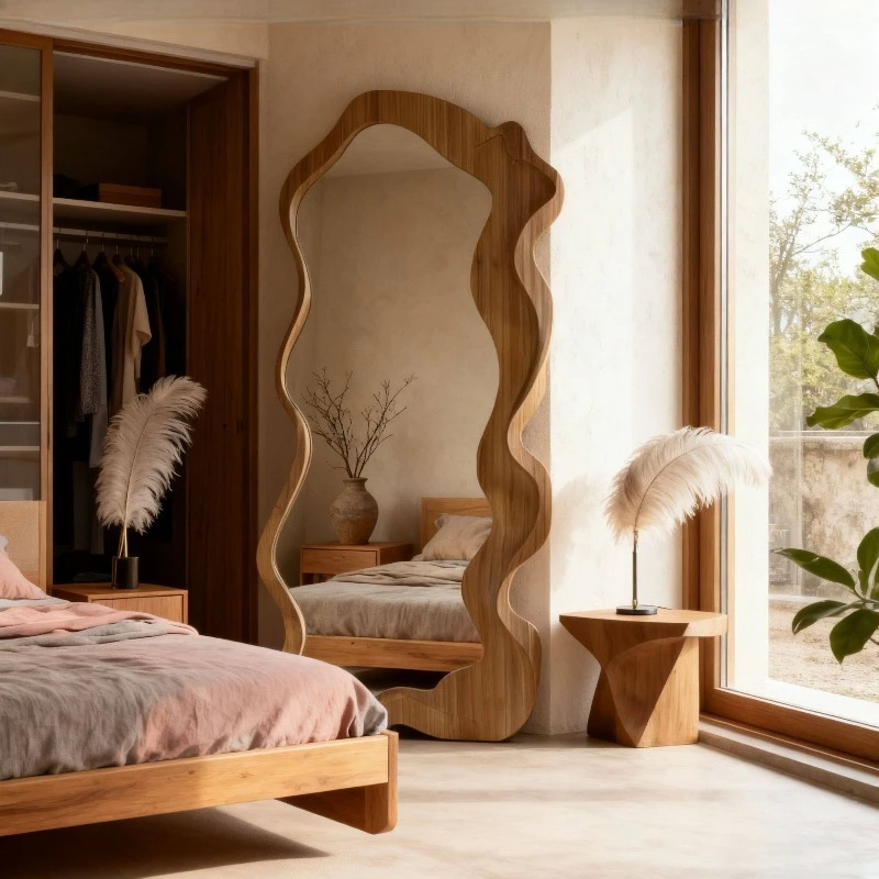 Cute Big Floor Decorative Mirrors Floor Standing Princess Nordic Mirrors Full Body Standing Espejos Decorativos Home Decorations
