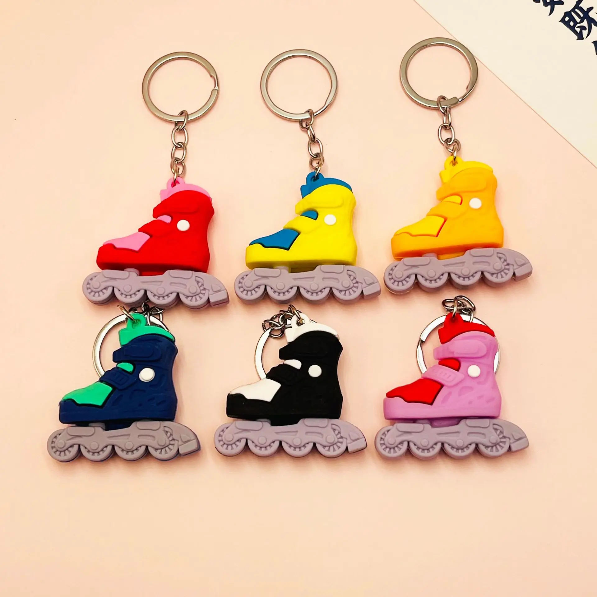 Creative Simulation Roller Skates Key Chain Bag Pendant Student Fashion Trend Shoe Key Chain Gift