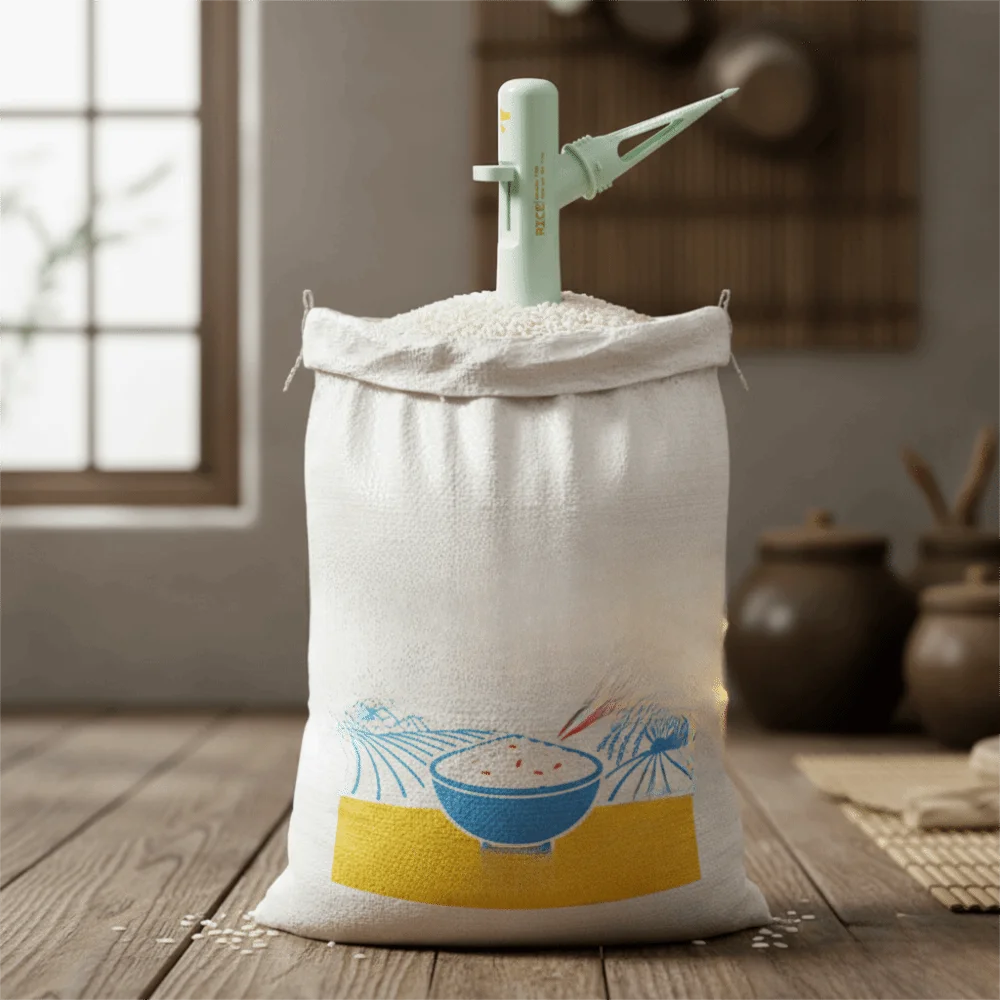 Manual Rice Bag Discharge Nozzle Unpack-Free Press Type Rice Grabbing Device Spill-proof ABS Rice Bag Piercing Dispenser Flour