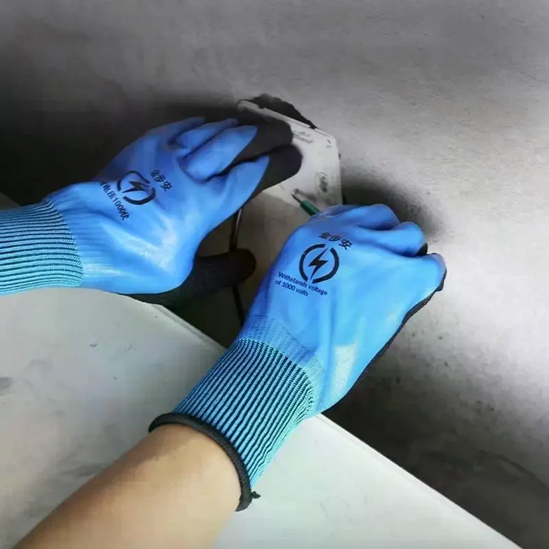 High-Voltage Insulating Safety Gloves – Blue, High-Elasticity Dielectric Protective Gloves for Electricians