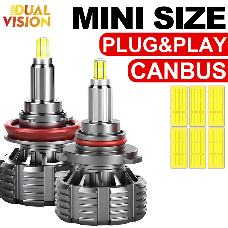 

360 3D H7 Светодиодные автомобильные фары Лампы Canbus H1 H8 H9 H11 9005 HB3 9006 HB4 Автомобильные противотуманные фары 6000K Мини-светодиодные турболампы 12 В