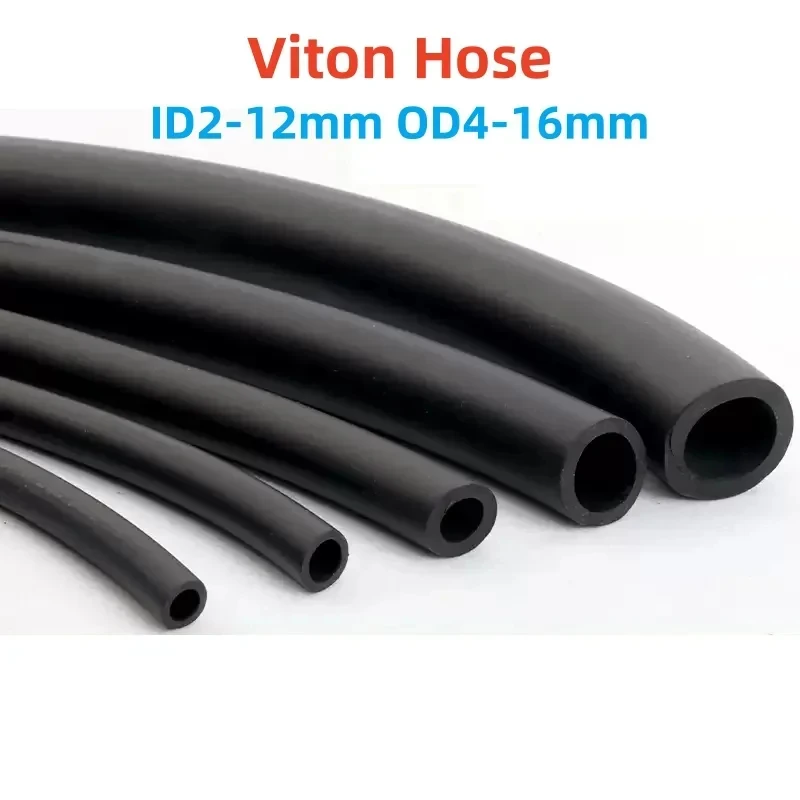 1 Meter Viton Fluorine Rubber Hose Inner Diameter 2-12mm Outer Diameter 4-16mm Acid Alkali High Temperature Corrosion Resistant