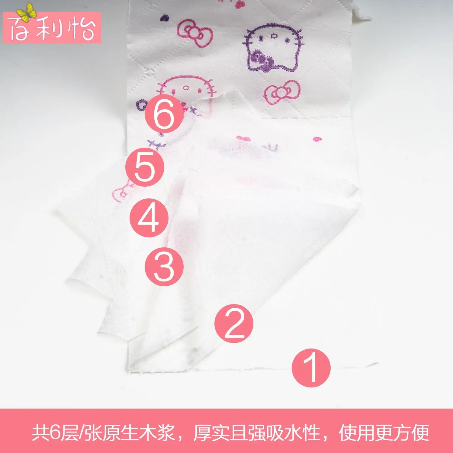 Anime Kt Cat Kawaii Printed Roll Toilet Paper Cartoon Kitty Soft Super Thick Napkin Household Napkin Kitchen Bathroom Tissue