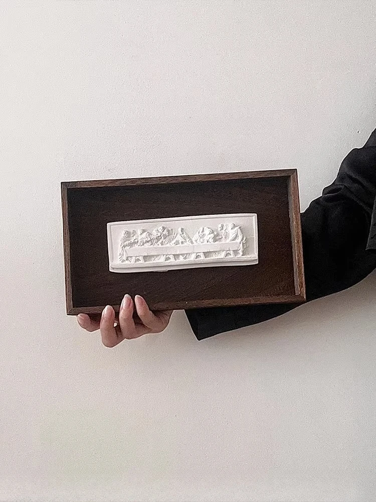 

Декоративная гипсовая картина «Тайная вечеря» во французском стиле, средневековая, для дома, в деревянной раме, подвесная, новая