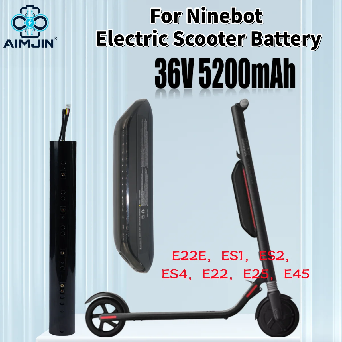 Neuer 36V 5200mAh Lithium-Akku für 36V Xiaomi Segway Ninebot ES1 ES2 ES3 ES4 E22 E25 Scooter Externer/Eingebauter Akku