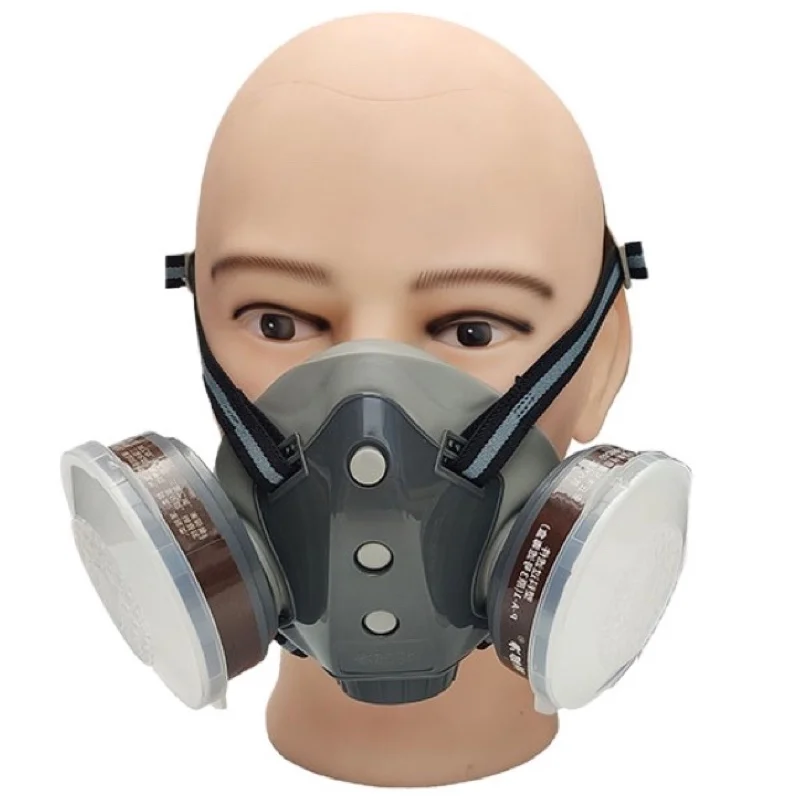 

New Half Face Gas Mask Painting Spraying Chemical Respirator Protective Safety Work Anti Organic Vapor Polishing Welding Pestic