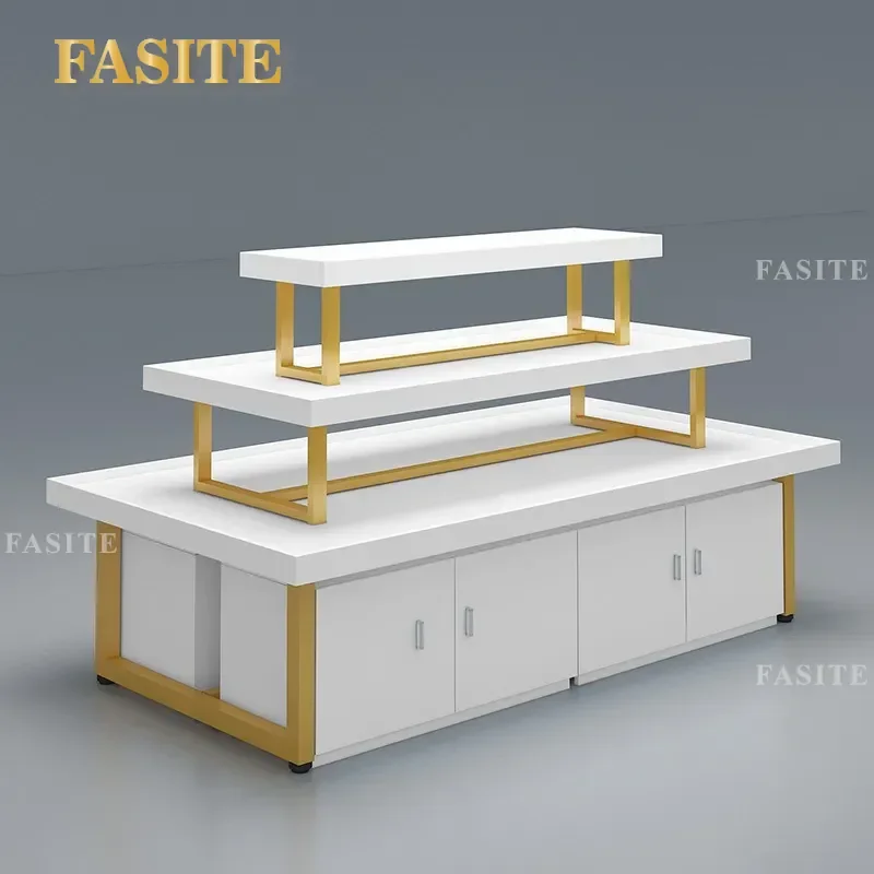 For Three Tier Display Stand Cosmetic Jewelry Shelf Supermarket Retail Store Organizer Acrylic Flowing Water Showcase