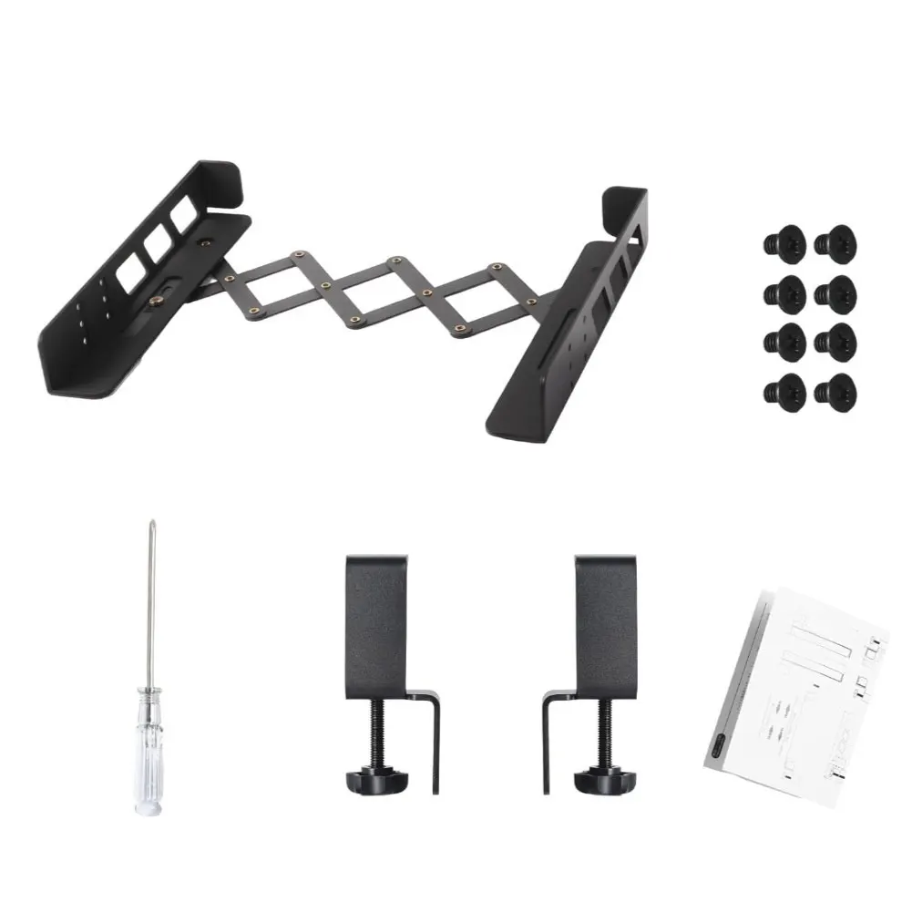 Under Desk Laptop Mount Metal Holder No Drill Installation with Anti Scratch Pads for Office and Home Workspace