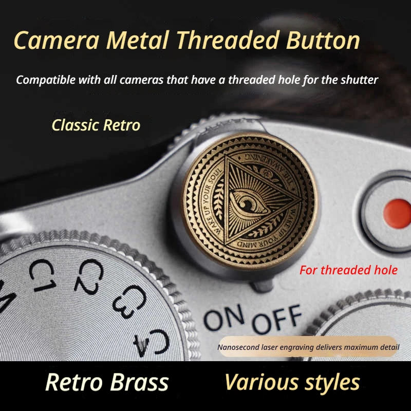 Brass Shutter Release Button For Fujifilm X-T50 X-T5 X100VI For Nikon For Leica Professional Photography Camera Grip Accessery
