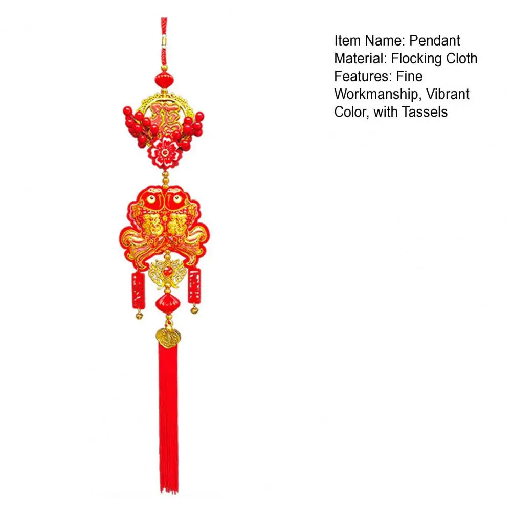 Liontin buah Fu merah Tahun Baru Cina, dengan rumbai 2024 Festival Musim Semi ornamen liontin dekorasi rumah ikan Cina Tradisional