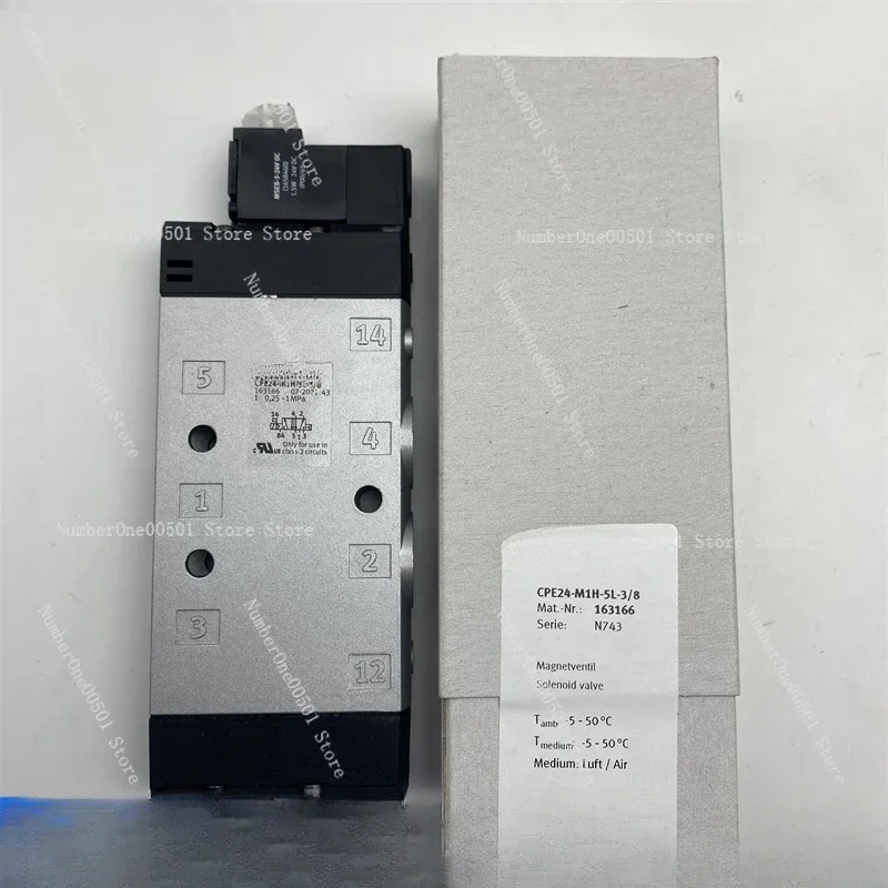 CPE24-M1H-5/3G-3/8 3-Position 5-Way Solenoid Valve 170265 Center Closed Genuine In Stock