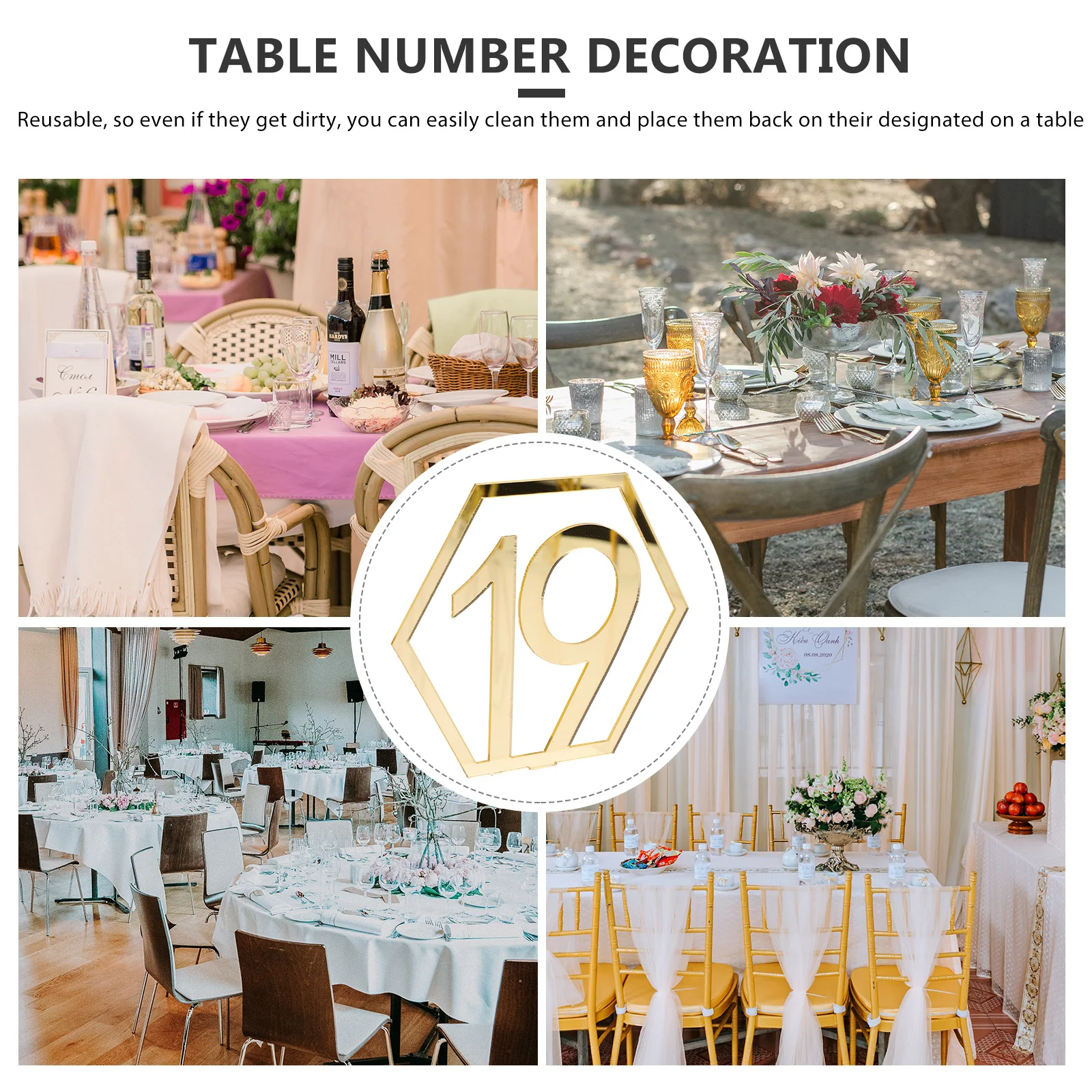 

20 Pcs Digital Table Cards Party Number Wedding Stands Decorations Accessories for Reception Hotel Decorate