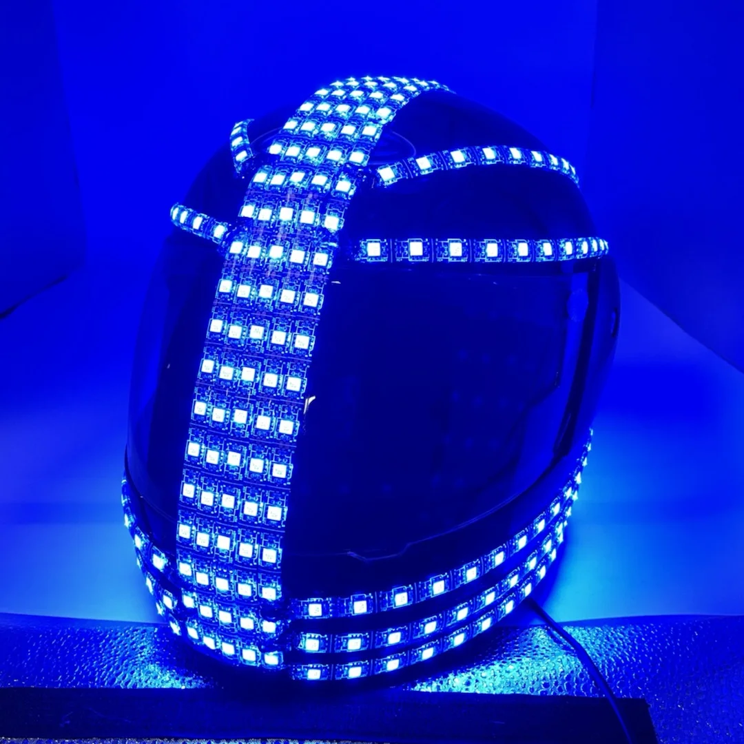 Handmade Rave LED Capacete de motocicleta, Capacetes Racer seguros, Brilhando no escuro