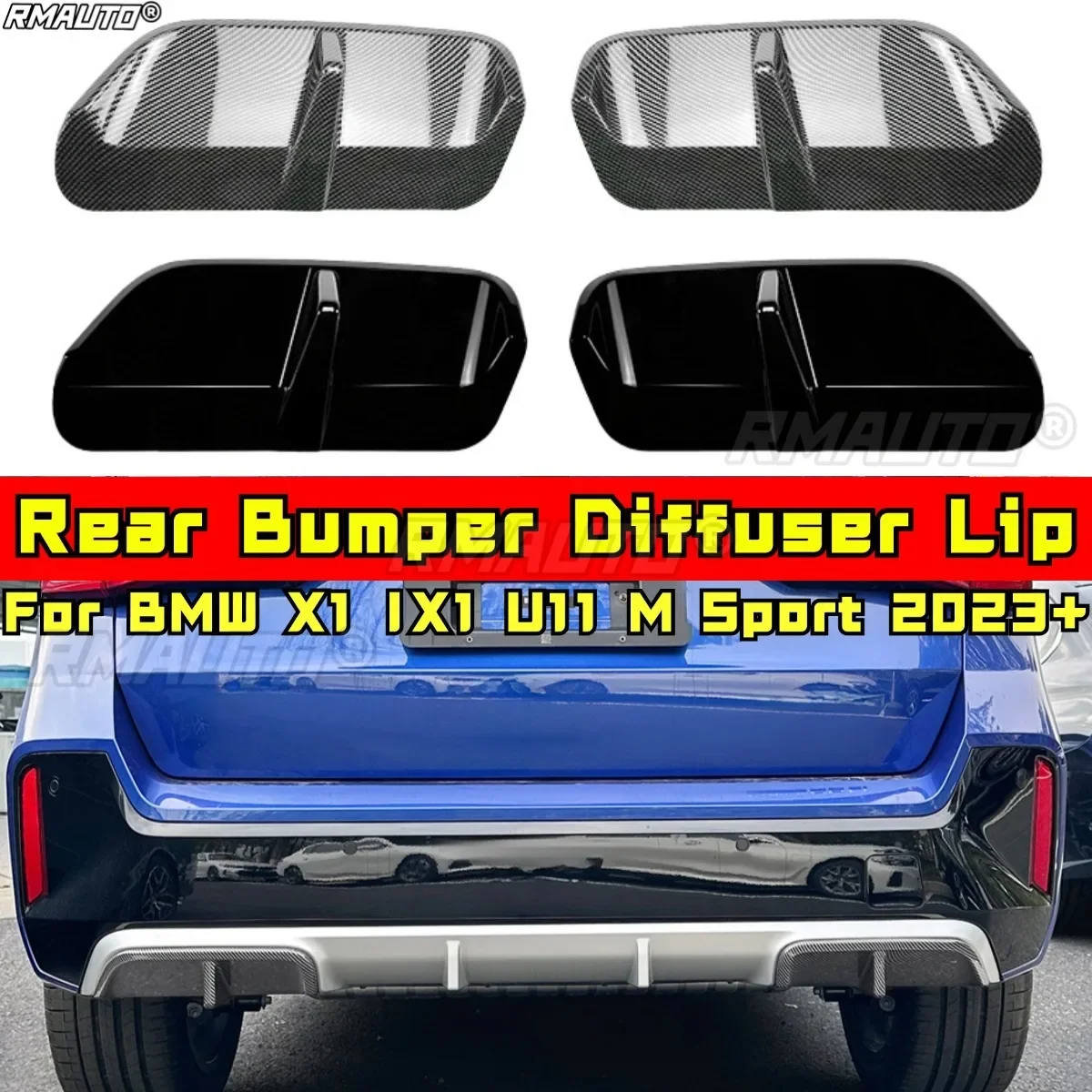 

For BMW X1 IX1 U11 M Sport Rear Bumper Diffuser Lip Splitter Rear Spoiler for BMW X1 IX1 U11 M Sport 2023+ Modification Part