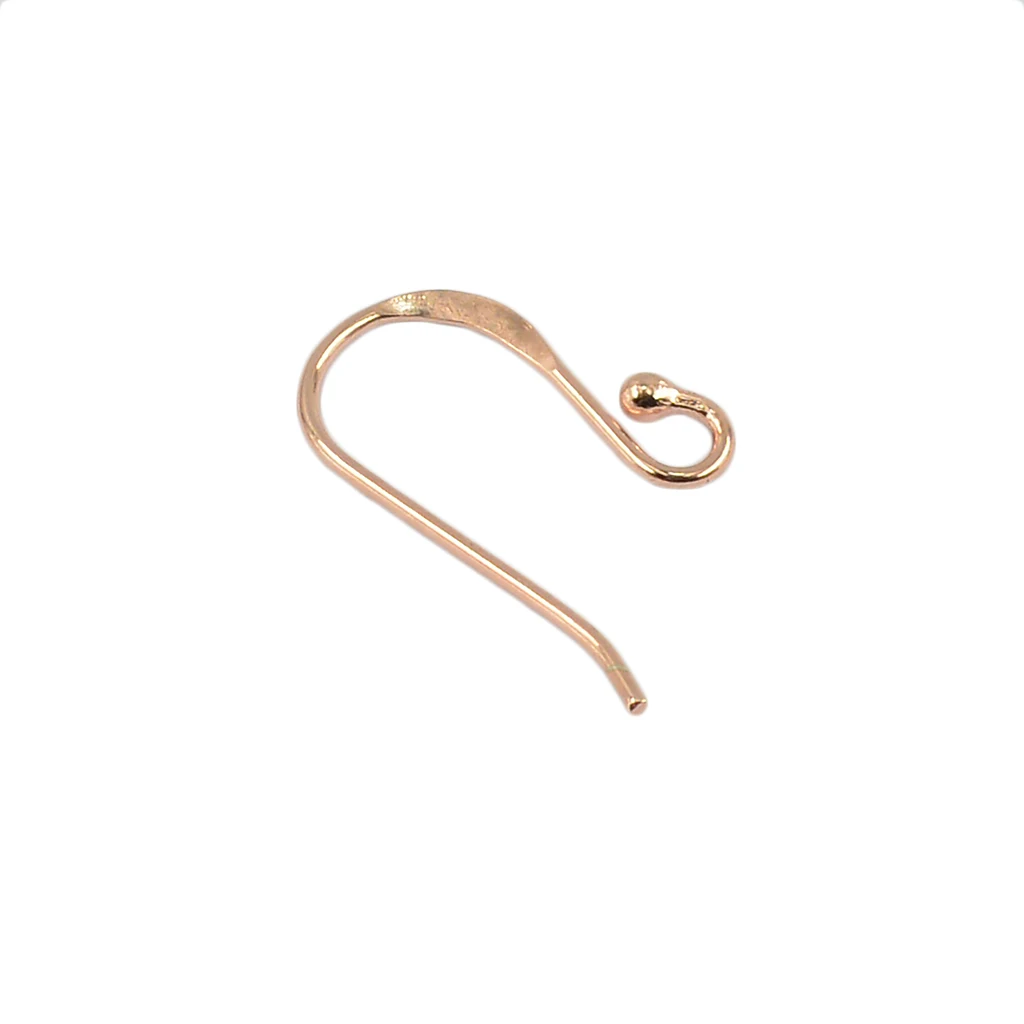 One pair 925 sterling Silver French ball pin Earring Wire Hook  Gold and rose gold plated