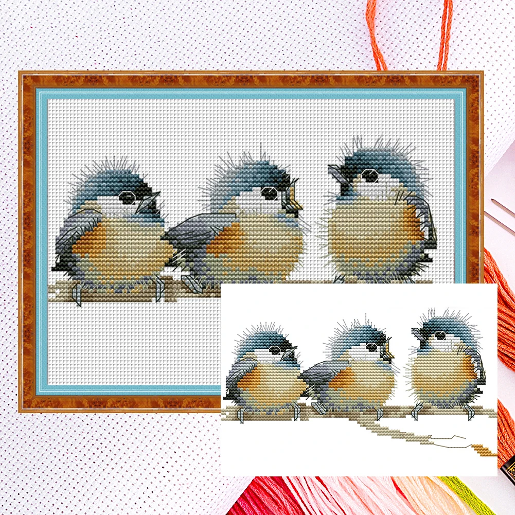 

Вышивка крестиком «сделай сам», вышивка из хлопка с тремя птицами, отметка 14 шт., для домашнего декора стен