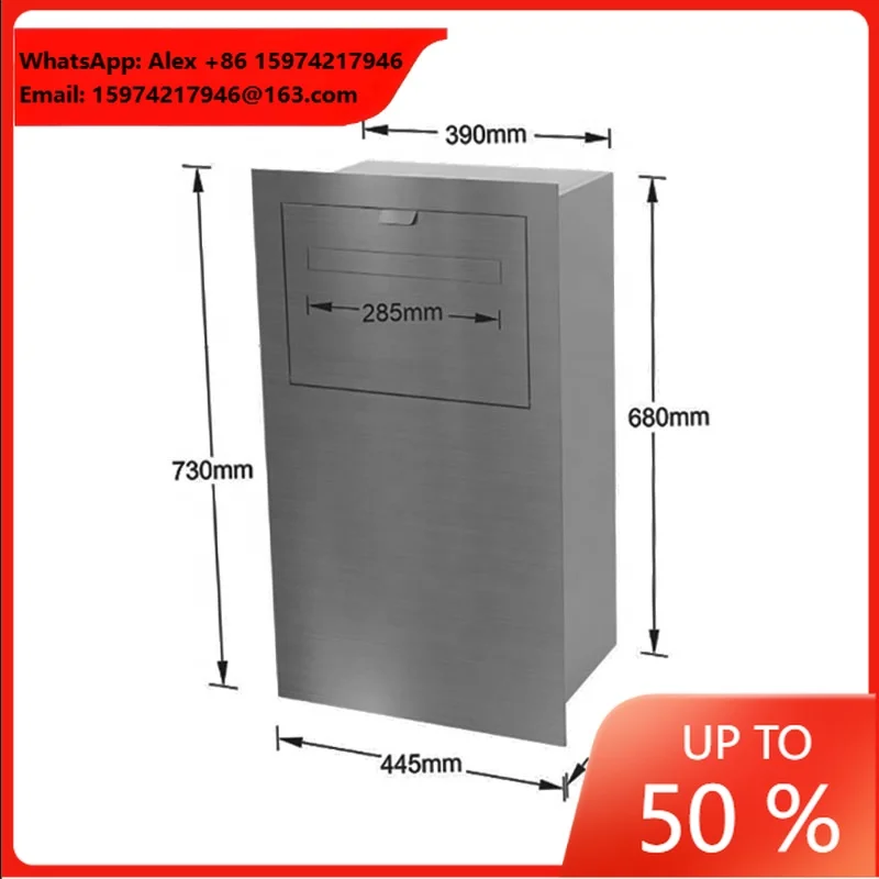 OEM/ODM Service Smart Residential Wall Built In Metal Letter Mailbox Parcel Courier Mail Drop Delivery Box Mailbox