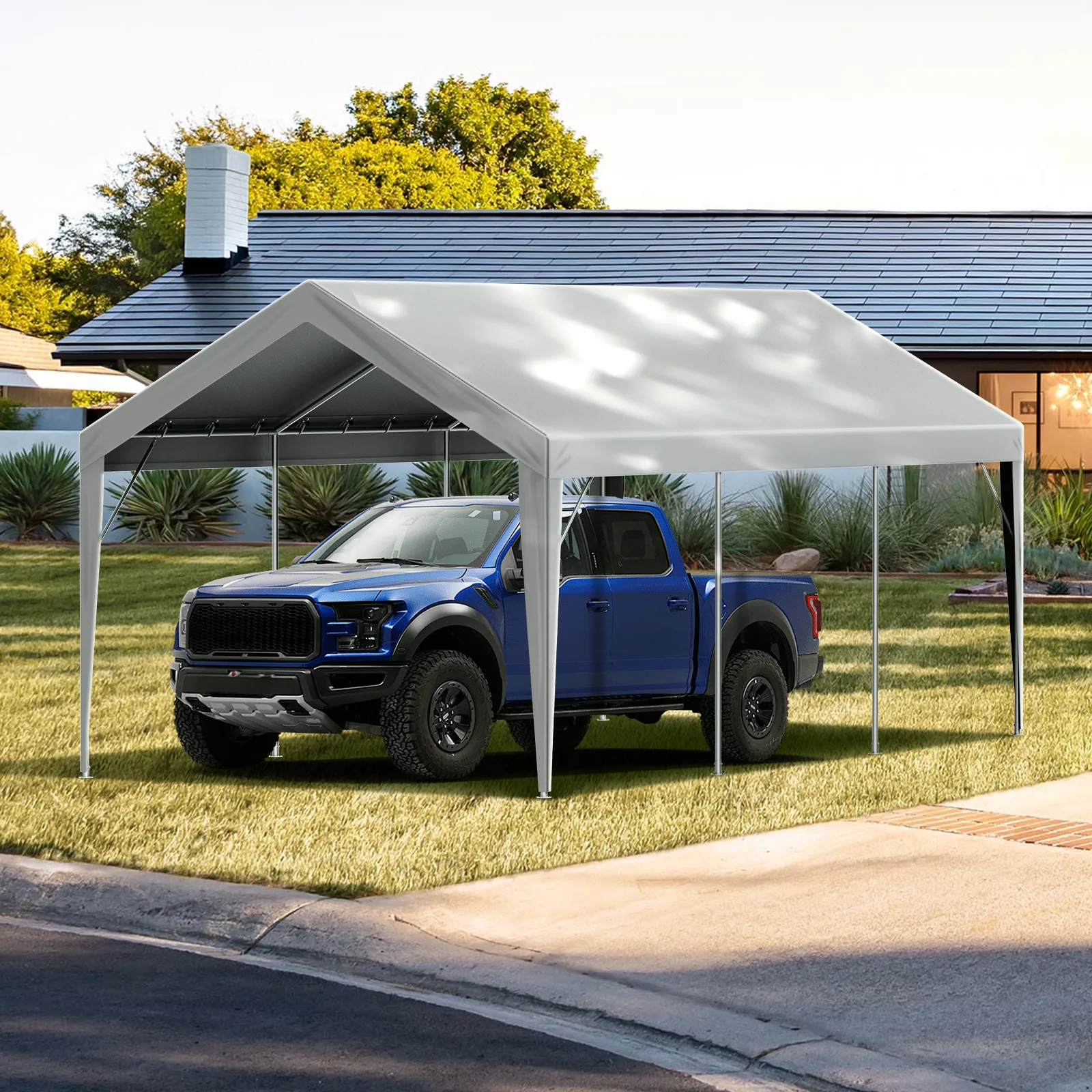 

Carport Replacement Canopy Car Shelter Tent 10x20ft Grey Not Include Frame