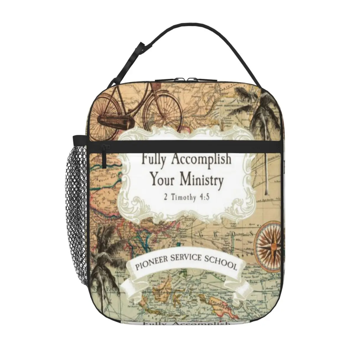 Bestselling PIONEER SERVICE SCHOOL (VINTAGE MAP) Modern Insulated Snack Tote Gym Post-Workout Snack Bag