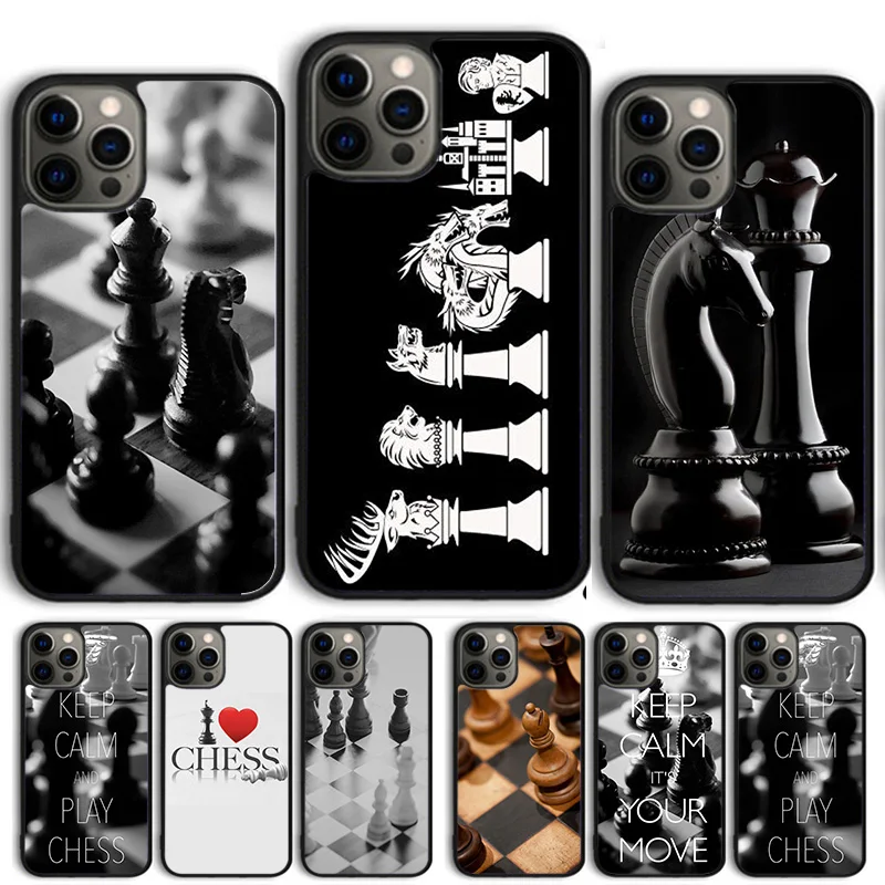 Chess Board Pieces Phone Case Cover For iPhone 15 16 14 13 12 Pro Max mini 11 Pro Max XS XR Plus Coque Shell