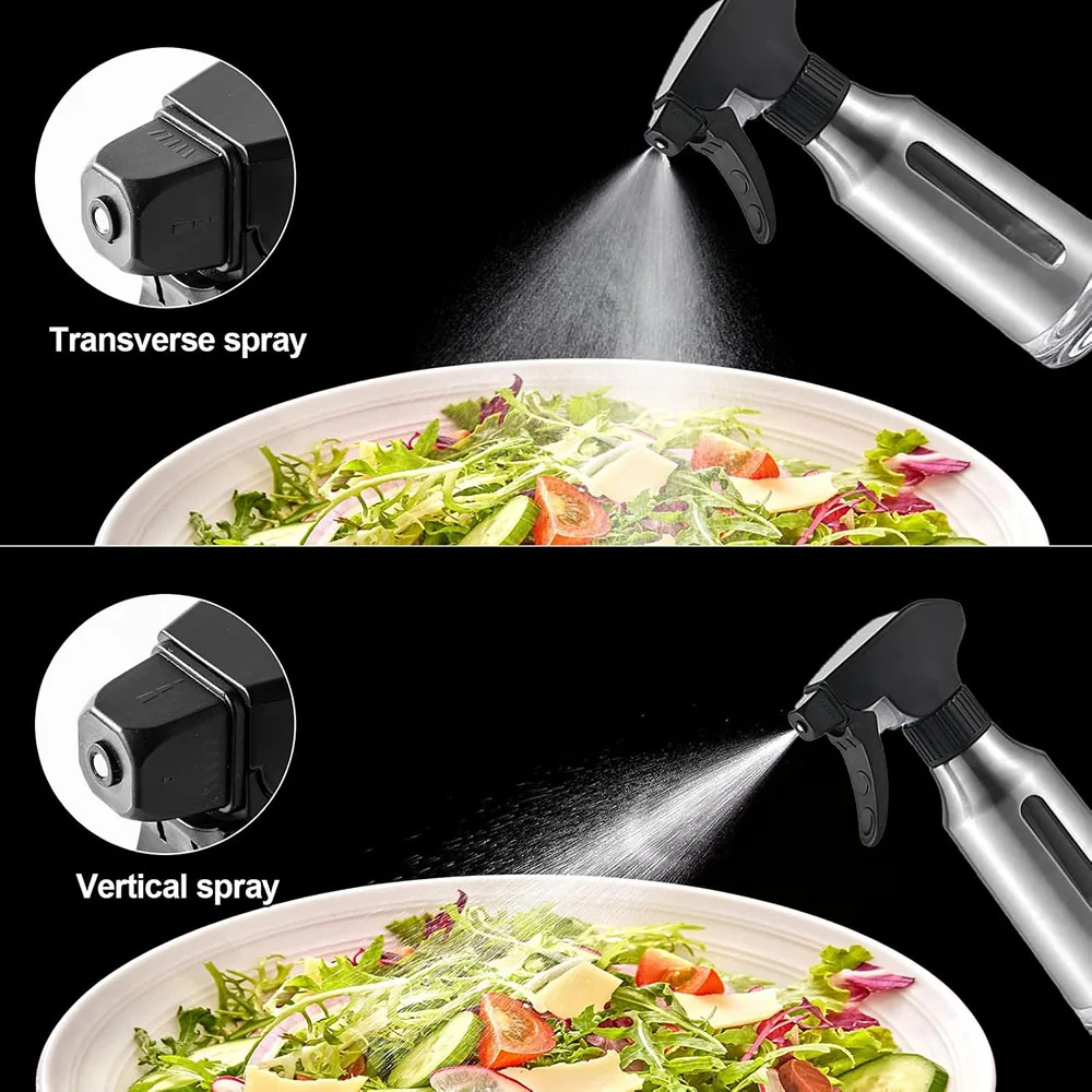 Oil Sprayer for Cooking,Stainless Steel Olive Oil Mister for Air Fryer Black Nozzel Dispenser Bottles, Oil Control Spray Pot