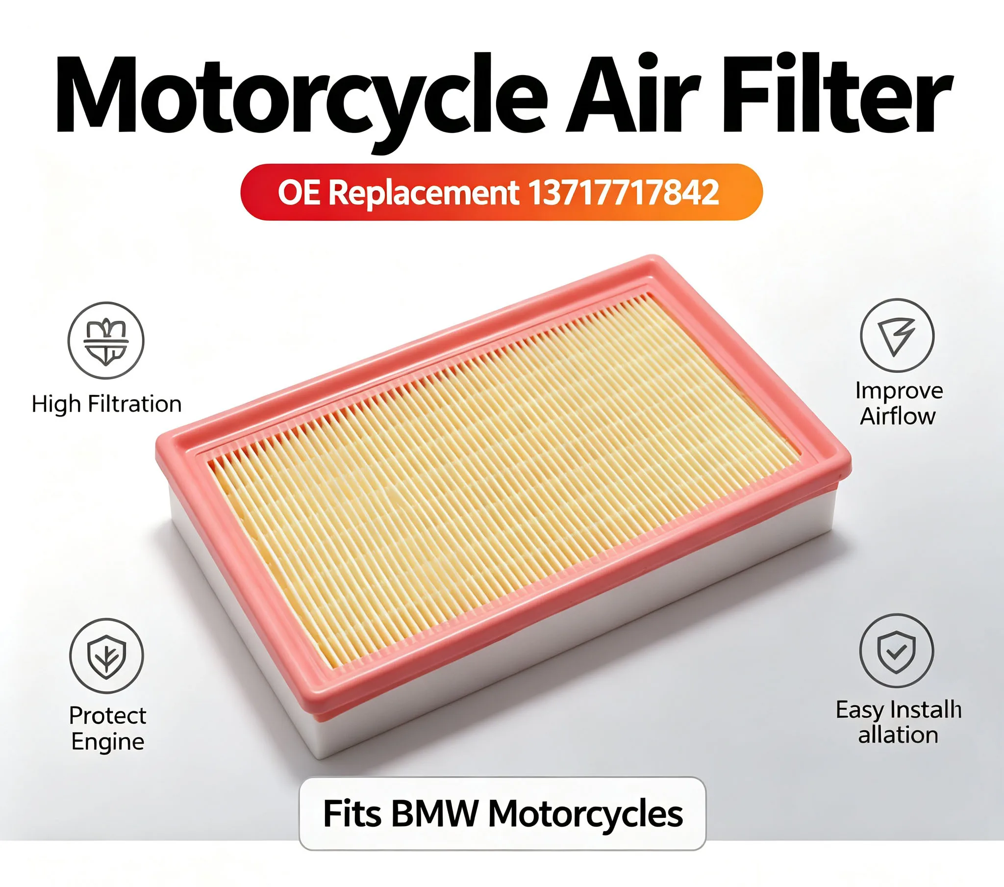 Motorcycle Air Cleaner Filter For BMW HP4 Race S1000R S1000RR 2009 2010 2011 2012 2013 2014-2019 S1000XR 2014 - 2019 13717717842
