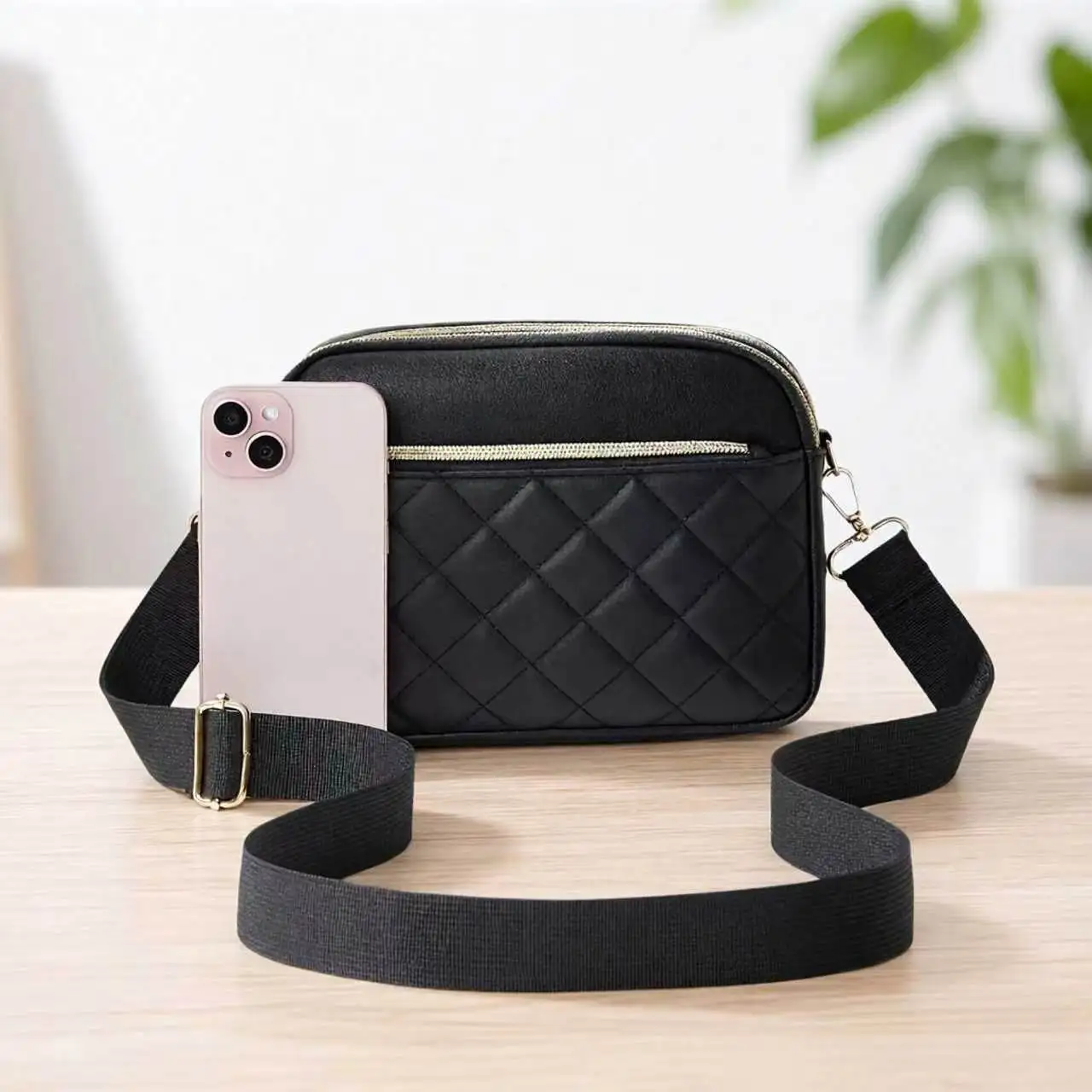 2026 Neue Modische Gesteppte Damen-Umhängetasche - Diamantmuster Crossbody-Tasche - Mehrschichtige Mehrzweck-Tasche – Detail 5