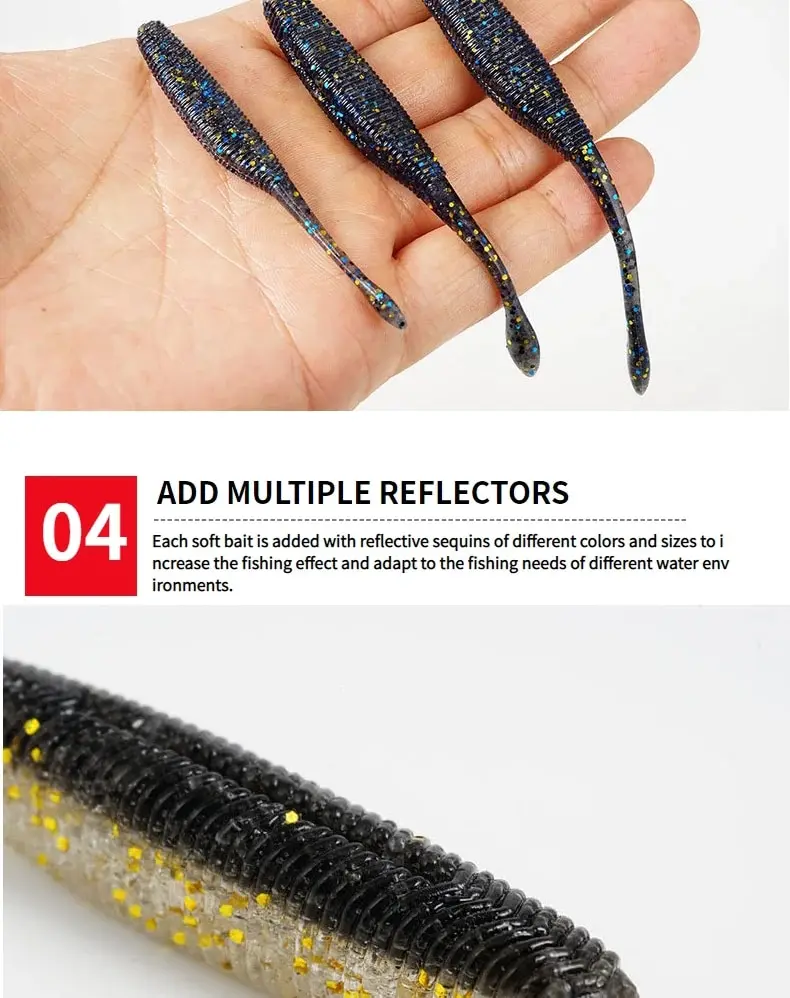 SUNMILE Angelköder Drop Soft Baits 7,5/9,5/11,5 cm Soft Lure Iscas Kunstköder Leurre Louple für Bass Pike Fishing Baits – Detail 6