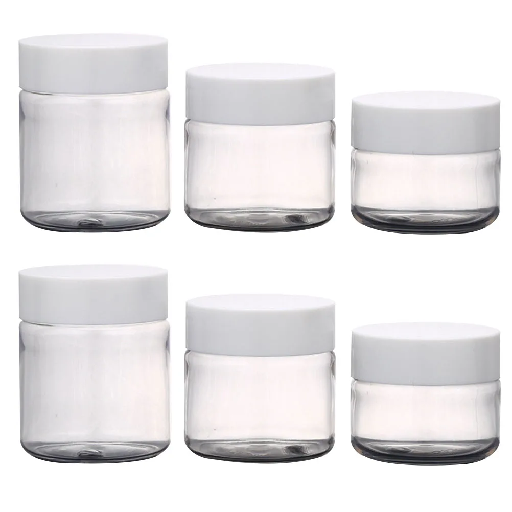 

6 Pcs Storage Jars Durable Portable Plastic Sealed Design Travel Toiletry Containers Empty Dispenser Round Pot