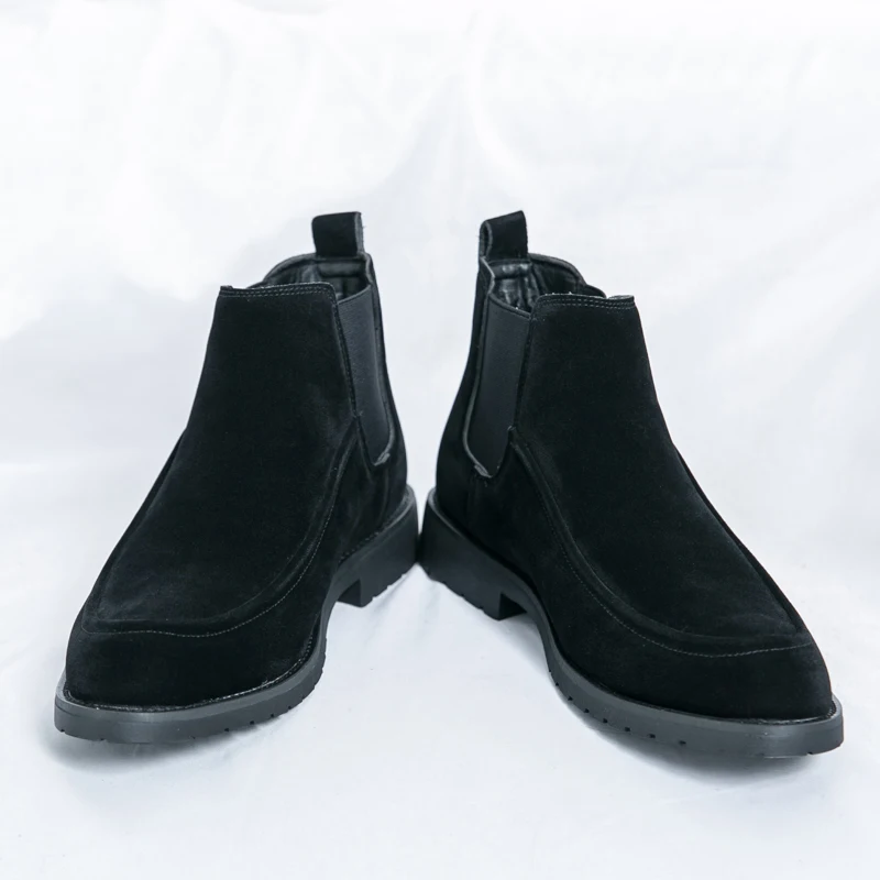 

Chelsea Men Boots Autumn Winter Retro Casual Frosted Non Slip Height Increasing Gentlemanly Fashionable Low Top Boots