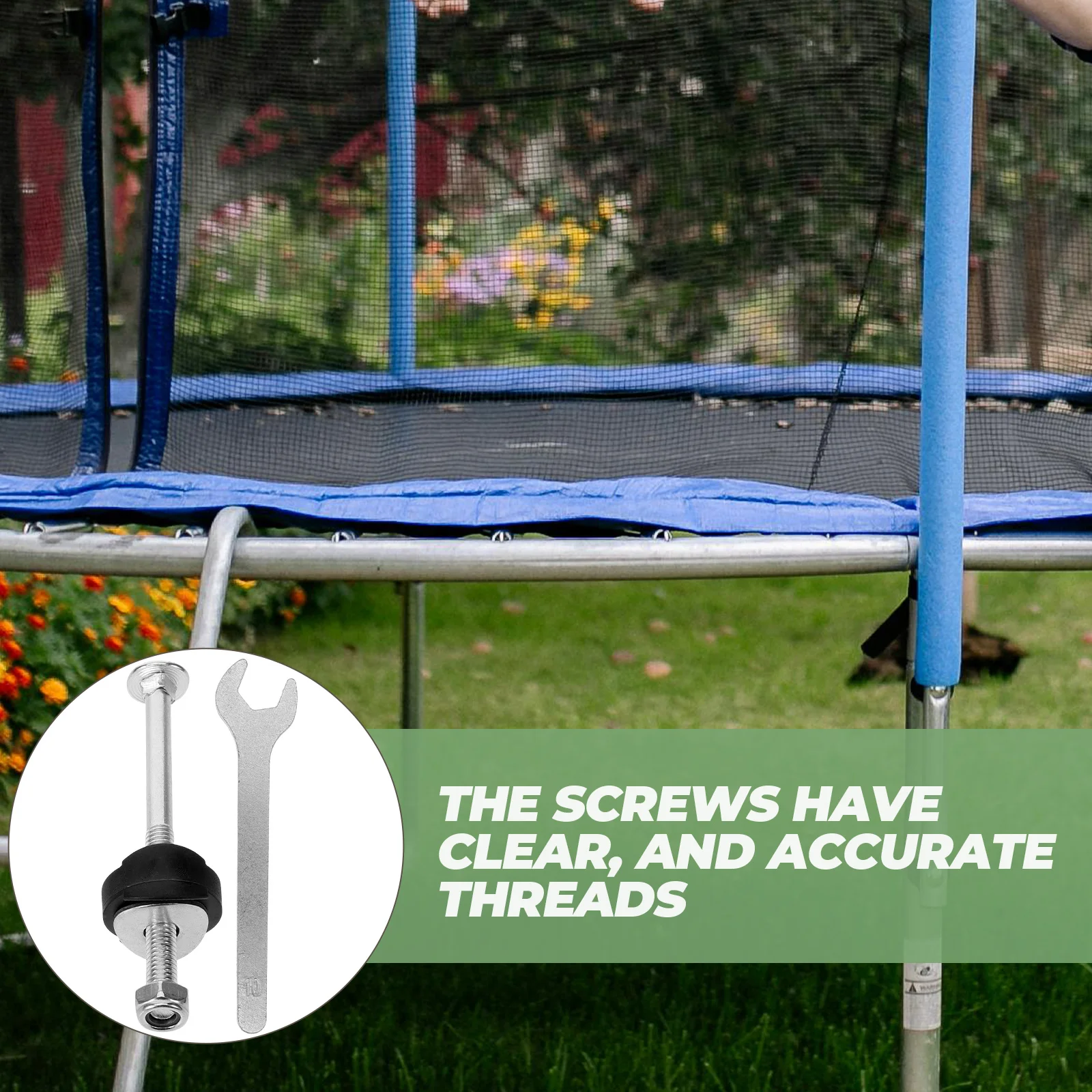 

1 set Trampoline Screws Wear Resistant Fixing Anti Falling Long Screws for Sturdy Replacement Stability Safety Outdoor Toys